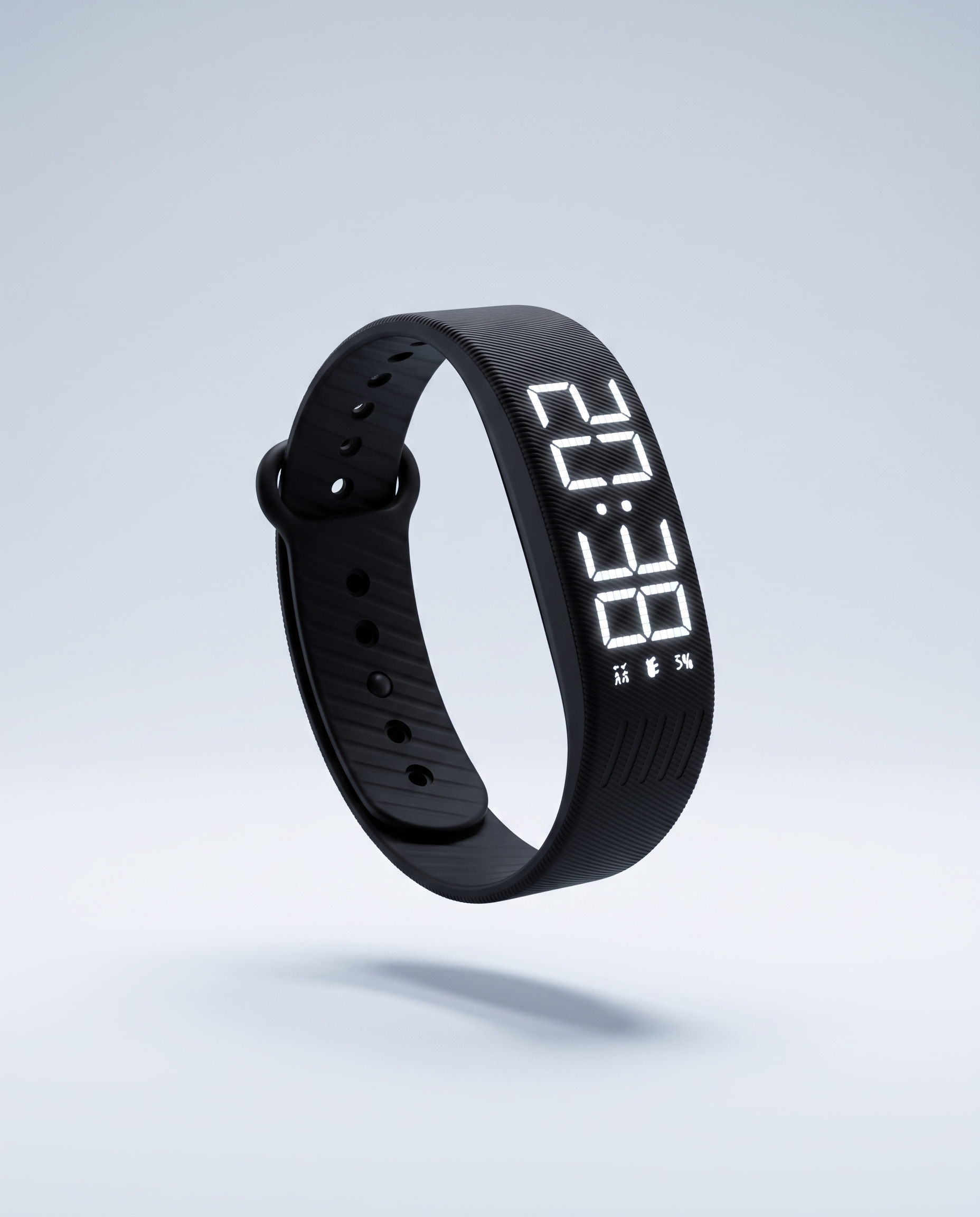 Rouza Pulse black silent alarm band — clean studio product photo