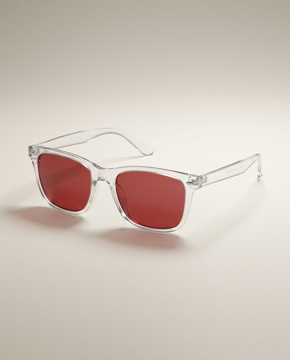 Rouza Glow clear frame red lens