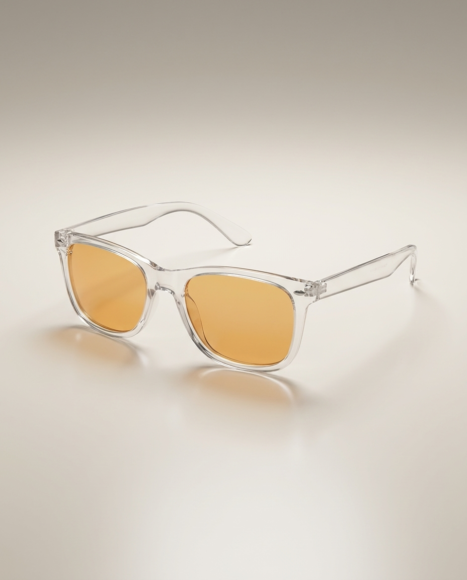 Rouza Glow clear frame amber lens