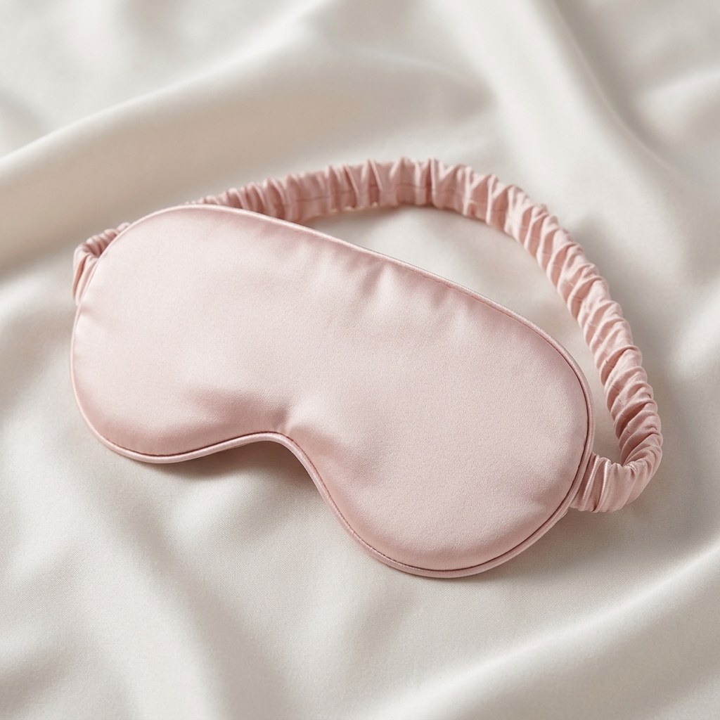 Rouza Drift silk sleep mask close-up detail shot