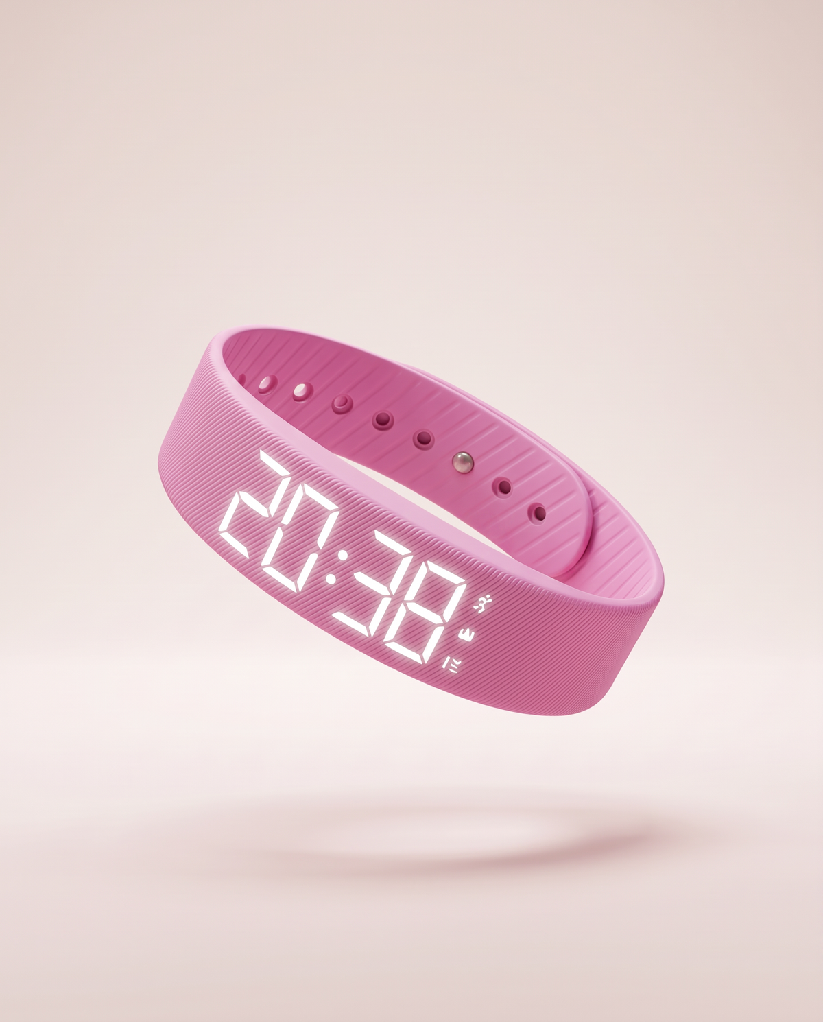 Rouza Pulse pink silent alarm band — clean studio product photo