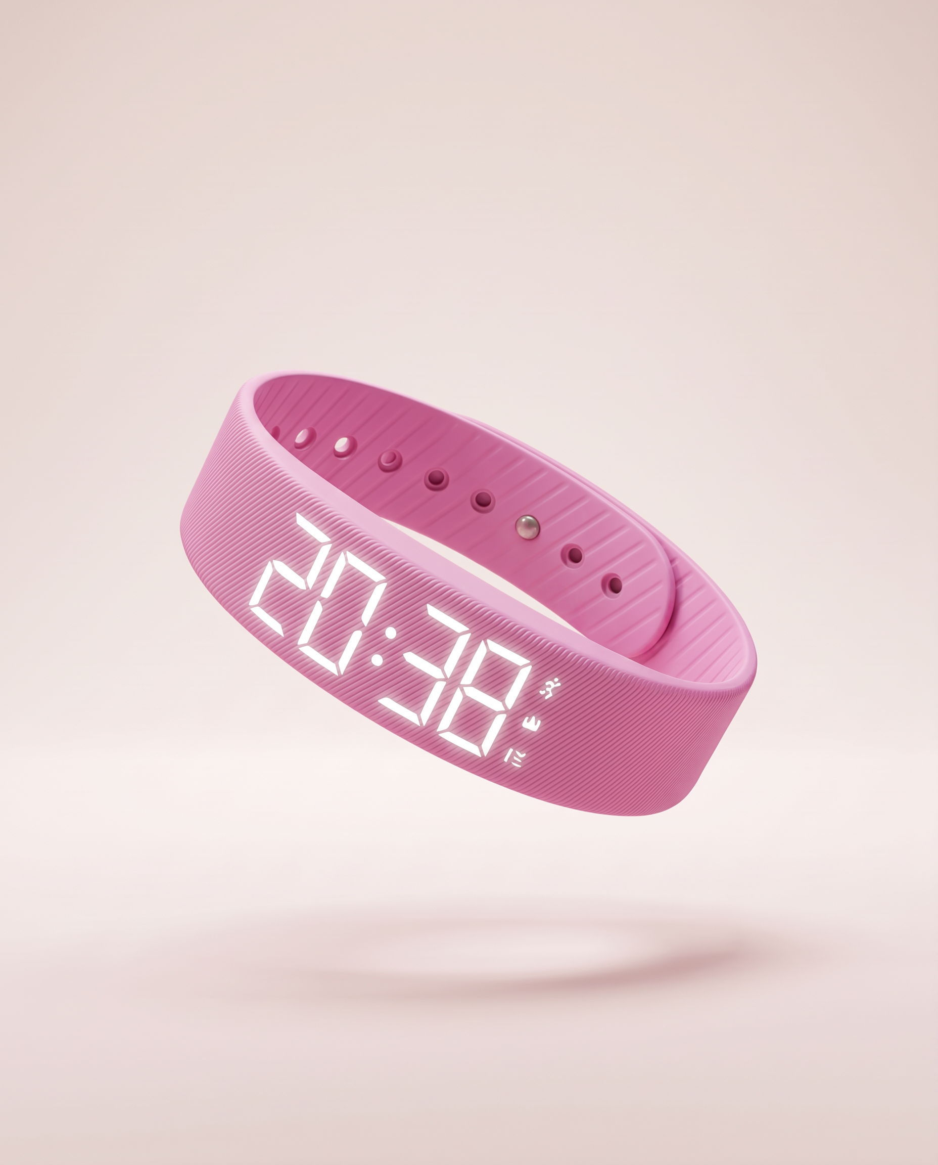 Rouza Pulse pink silent alarm band — clean studio product photo