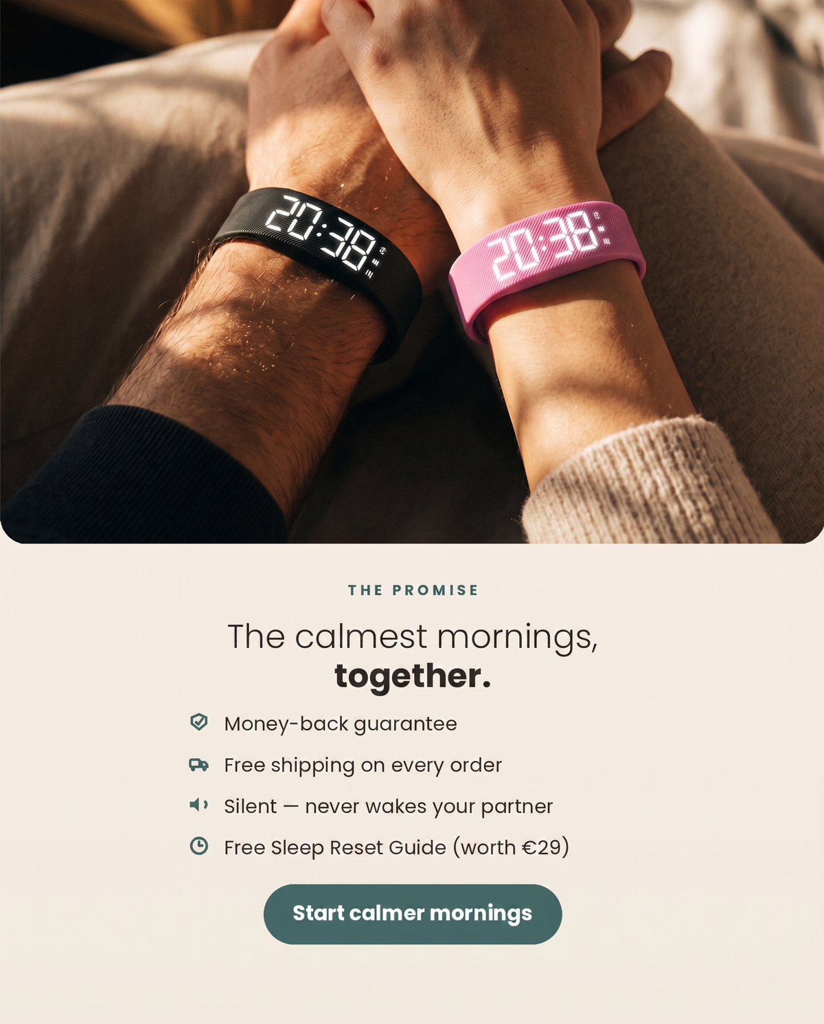 The calmest mornings, together — money-back guarantee, free shipping