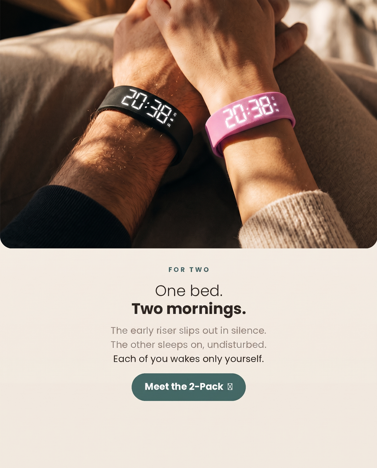 For two — one bed, two mornings